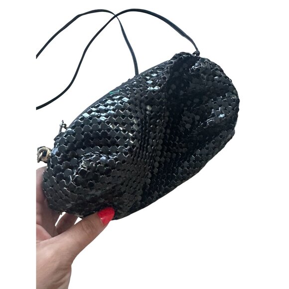 WHITING AND DAVIS Black Vintage Metal Cocktail Clutch Bag - Picture 5 of 10